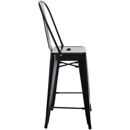 Paris Back 66 insp. Tolix black metal bar stool with backrest D2.Design