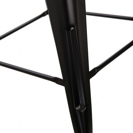Designerskie Metalowe Krzesło barowe z oparciem Paris Back 66 insp. Tolix Czarne D2.Design do kuchni.