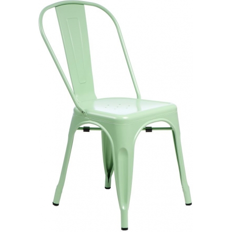 Designerskie Krzesło metalowe Paris insp. Tolix Miętowe D2.Design do jadalni, salonu i kuchni.