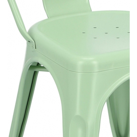 Designerskie Krzesło metalowe Paris insp. Tolix Miętowe D2.Design do jadalni, salonu i kuchni.