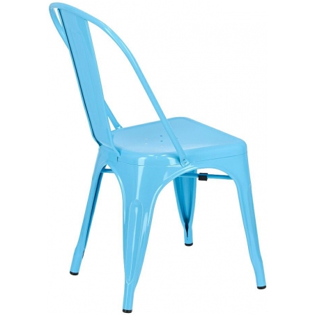 Designerskie Krzesło metalowe Paris insp. Tolix Niebieskie D2.Design do jadalni, salonu i kuchni.