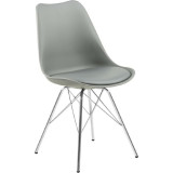 Eris grey&amp;chrome plastic cushion chair Actona