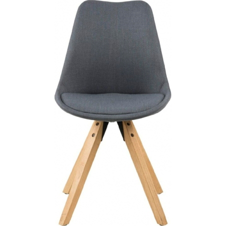 Dima dark grey&amp;wood upholstered chair with wooden legs Actona