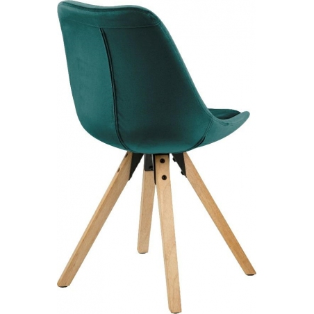 Stylowe Krzesło welurowe Dima VIC Green/ Wood Turkusowe Actona do jadalni, salonu i kuchni.