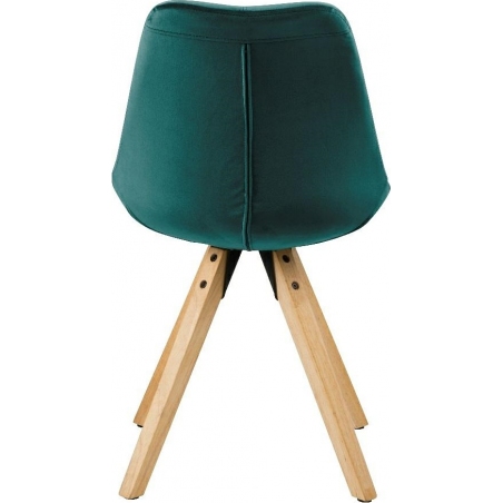 Dima VIC green&amp;wood velvet chair with wooden legs Actona