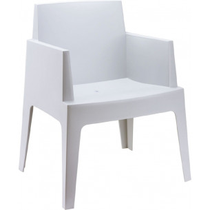 Stylowe Krzesło ogrodowe z podłokietnikami Box Armchair Szare Siesta na taras i do restuaracji.