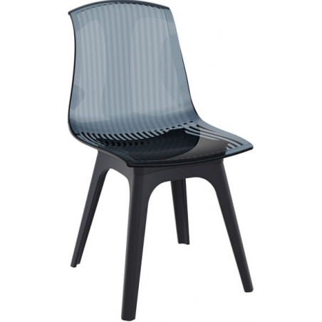 Designerskie Krzesło z tworzywa Allegra Czarny przeźroczysty Siesta do jadalni, kuchni i salonu.