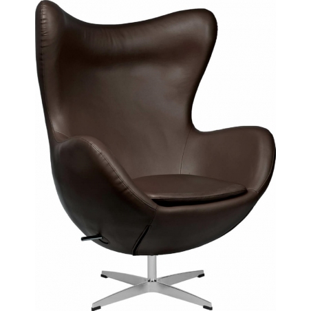 Designerski Fotel skórzany Jajo Chair Leather Brązowy D2.Design do salonu i sypialni.