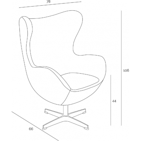 Designerski Fotel skórzany Jajo Chair Leather Pomarańczowy D2.Design do salonu i sypialni.