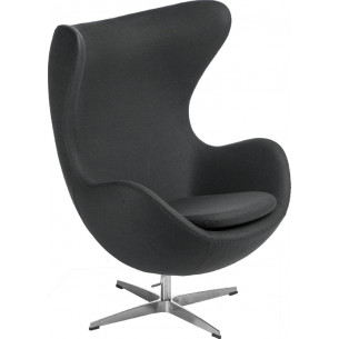 Designerski Fotel tapicerowany Jajo Chair Cashmere Ciemno szary D2.Design do salonu i sypialni.