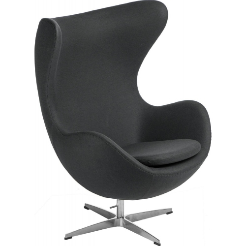 Designerski Fotel tapicerowany Jajo Chair Cashmere Ciemno szary D2.Design do salonu i sypialni.