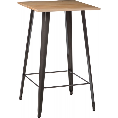 Paris Wood 60x60 metal&amp;natural square bar table D2.Design
