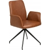 Naya brown&amp;black leather chair with armrests Actona