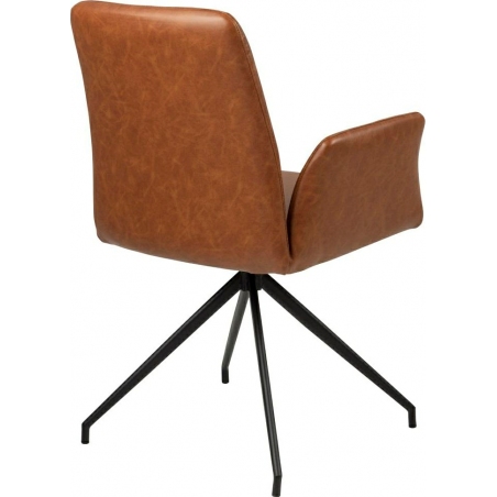 Designerskie Krzesło fotelowe skórzane Naya Brązowe Actona do jadalni,kuchni i salonu.