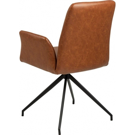 Designerskie Krzesło fotelowe skórzane Naya Brązowe Actona do jadalni,kuchni i salonu.
