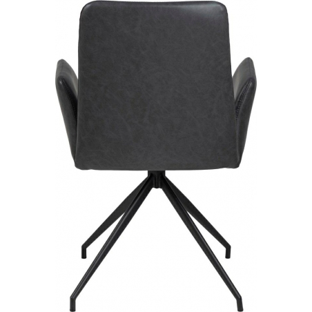 Naya black leather chair with armrests Actona