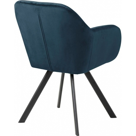Lola navy blue velvet chair with armrests Actona