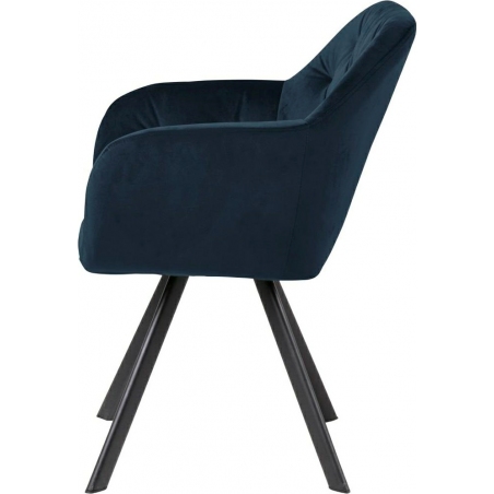 Lola navy blue velvet chair with armrests Actona