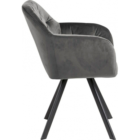 Lola grey velvet chair with armrests Actona