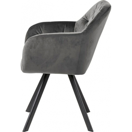 Lola grey velvet chair with armrests Actona