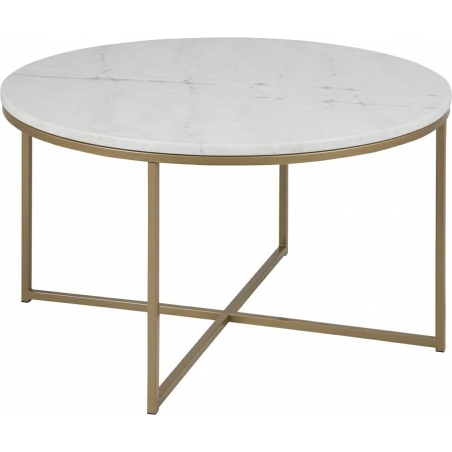 Alisma 80 marble&amp;gold round coffee table glamour Actona