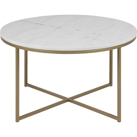 Alisma 80 marble&amp;gold round coffee table glamour Actona