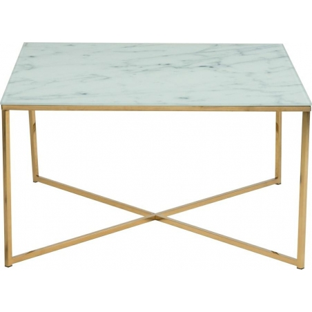Alisma 80x80 marble&amp;gold glamour square coffee table Actona