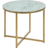 Alisma 50 white&amp;gold glamour round coffee table Actona