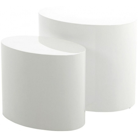 Mice white set of oval coffee tables Actona