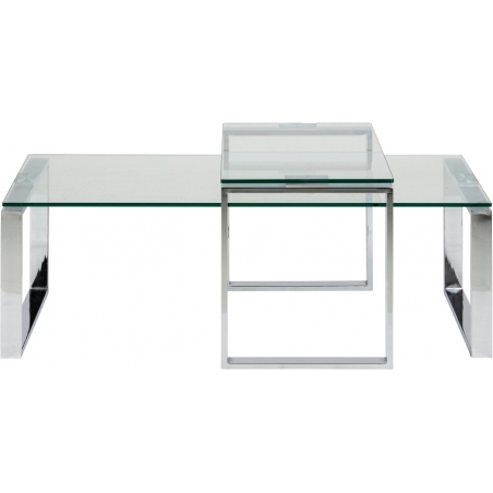 Katrine transparent&amp;chrome set of glass coffee tables Actona