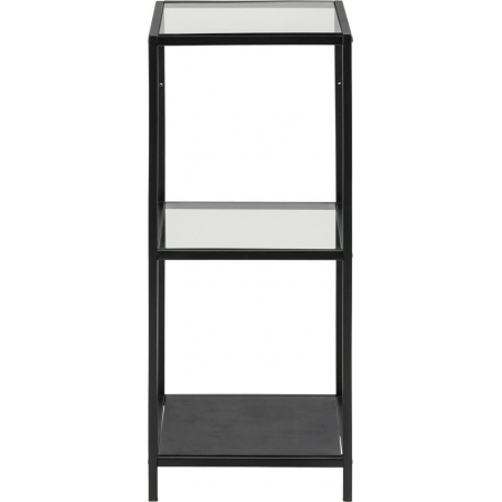 Seaford II black shelving unit with glass shelves Actona