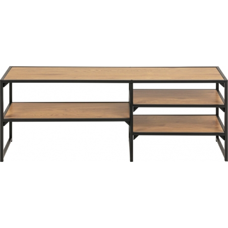 Seaford 120 oak&amp;black tv stand with shelves Actona