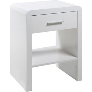 Supernova white bedside table with drawer Actona