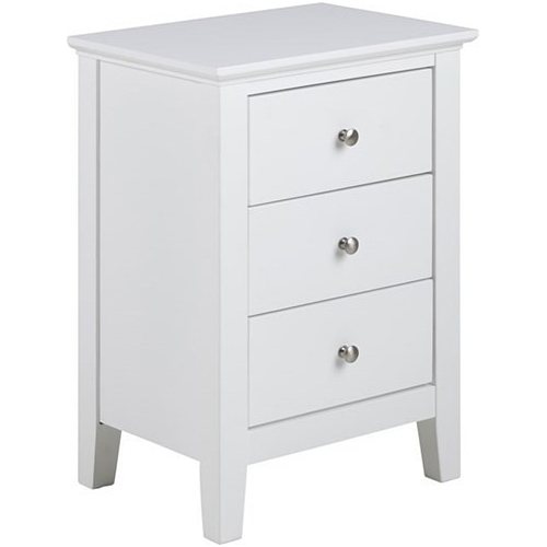 Linnea I white bedside table with drawers Actona