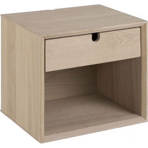 Century oak wall mounted bedside table with drawer Actona