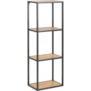 Seaford I 24 oak&amp;black industrial shelving unit Actona