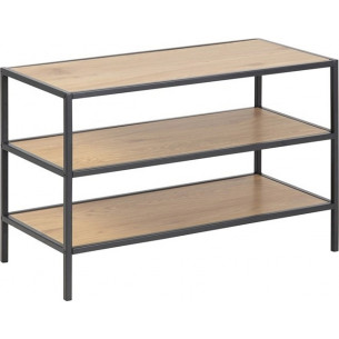 Seaford I oak&amp;black shoes shelving unit Actona