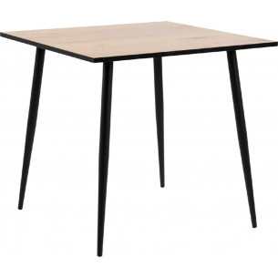 Wilma 80x80 wild oak&amp;black square dining table Actona