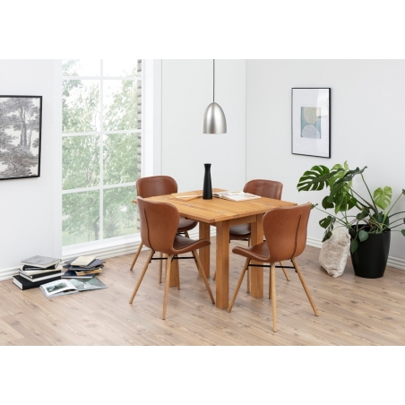 Kenley 100x90 oak wooden extending dining table Actona