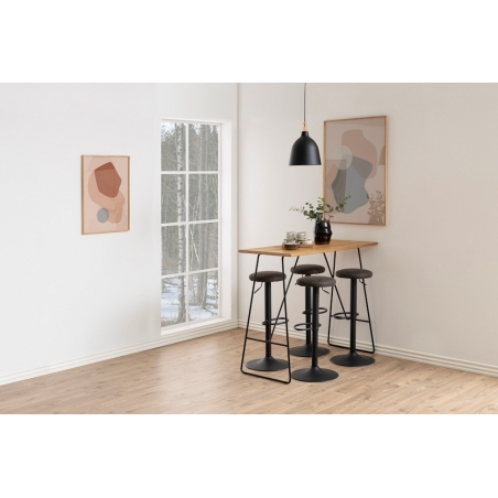 Finch anthracite&amp;black adjustable velvet bar stool Actona