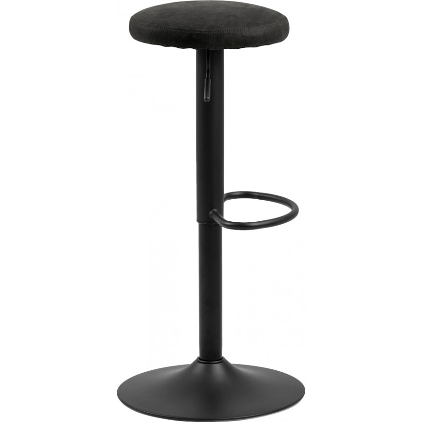 Designer Finch anthracite&black adjustable velvet bar stool Actona for
