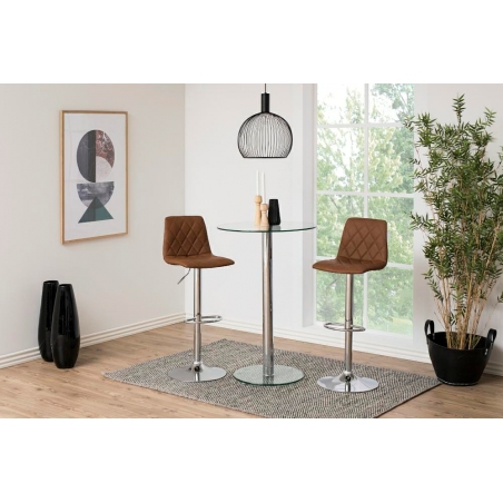 Emu brown&amp;chrome adjustable quilted bar stool Actona
