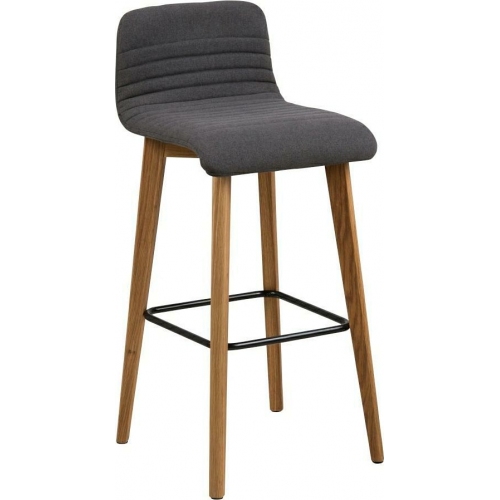 Arosa 75 anthracite upholstered bar stool with backrest Actona