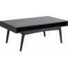 Marte 130x70 black rectangular coffee table with shelf Actona