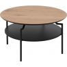 Goldington 80 oak&amp;black round coffee table with shelf Actona