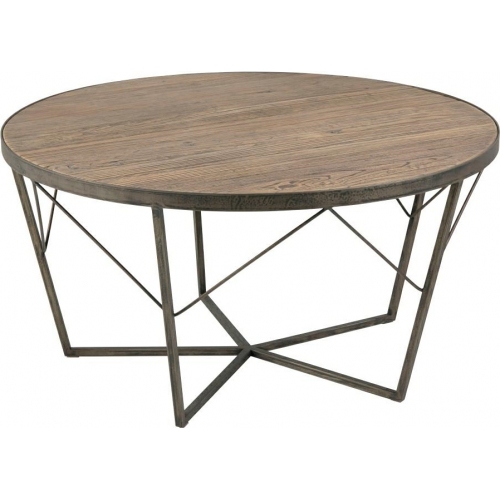 Durham 90 brown round coffee table loft Actona