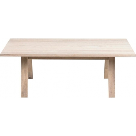 Skandynawski Prostokątny stolik kawowy drewniany A-Line 130x70 dąb bielony Actona do salonu i poczekalni.