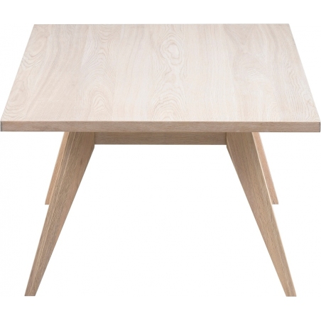 Skandynawski Prostokątny stolik kawowy drewniany A-Line 130x70 dąb bielony Actona do salonu i poczekalni.