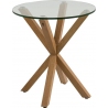 Heaven 50 transparent&amp;oak glass round side table with wooden base Actona