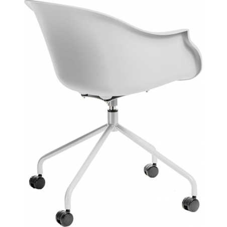Roundy white swivel chair with wheels Intesi